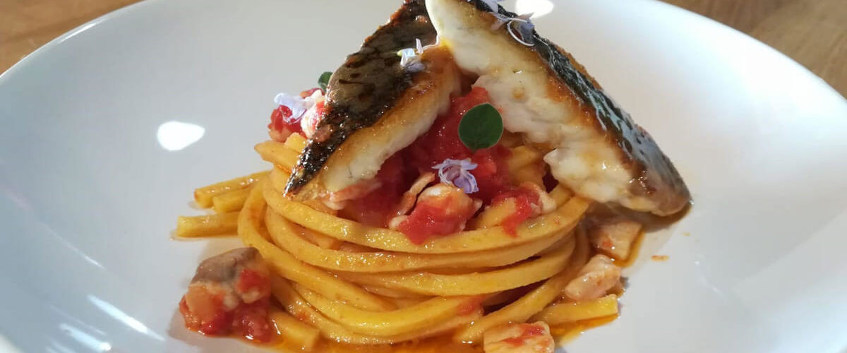 Tonnarelli all’uovo con branzino calabrese