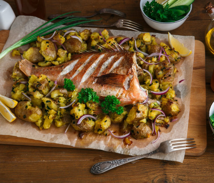 Mediterran snapper tray bake